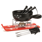 K&auml;sefondue-Set Ski, schwarz
