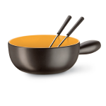 K&auml;sefondue-Set, anthrazit/gelb